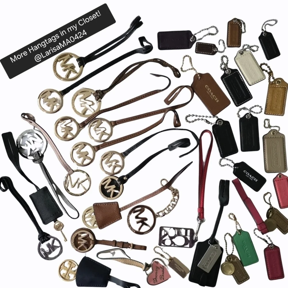 Coach Leather Hangtags in Green, Black, Or Gray
